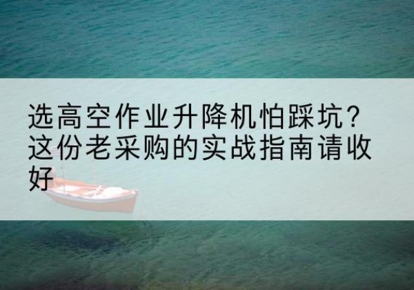 山阳高空作业升降机厂家推荐-选高空作业升降机怕踩坑？这份老采购的实战指南请收好