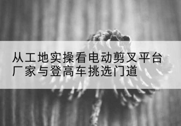 山阳电动剪叉升降平台厂家-从工地实操看电动剪叉平台厂家与登高车挑选门道